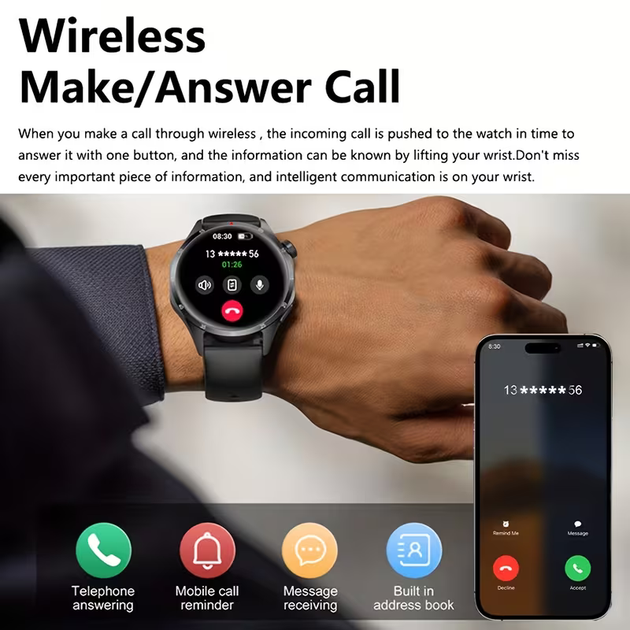 Смарт годинник ERUN P15 PRO Black, нова версія, розумний годинник, з тим самим циферблатом, що й GT6 PRO, - Уценка - изображение 7