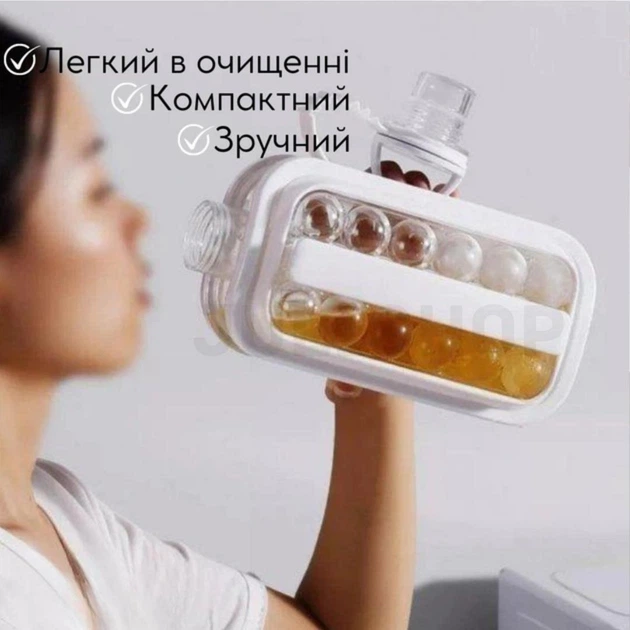 Портативный силиконовый мини-лоток LY-561 складная коробка со льдом в виде бутылки на 17 шариков - изображение 4