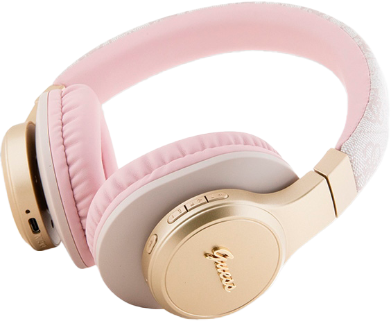 Słuchawki Guess 4G Leather Tone On Tone Script Pink (3666339170226) - obraz 2