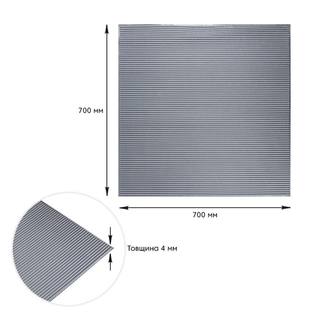 3D панель стінова самоклеюча Sticker Wall Silver 700*700*4mm D (3DPanda-1952) - изображение 3