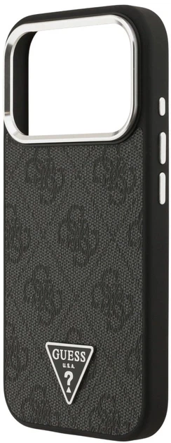 Etui plecki Guess 4G Triangle Logo MagSafe do Apple iPhone 17 Pro Max Black (3666339517465) - obraz 5