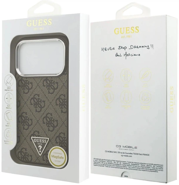 Панель Guess 4G Triangle Logo MagSafe для Apple iPhone 17 Pro Brown (3666339517618) - зображення 8