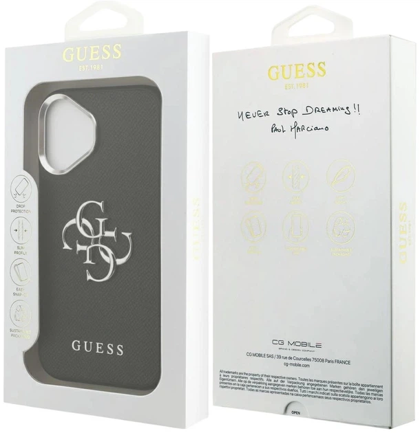 Панель Guess Grained Big 4G Classic Logo для Apple iPhone 17 Black (3666339518073) - зображення 8