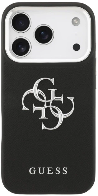 Панель Guess Grained Big 4G Classic Logo для Apple iPhone 17 Pro Black (3666339518097) - зображення 3