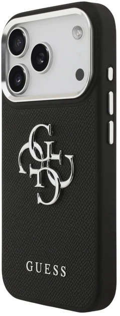 Etui plecki Guess Grained Big 4G Classic Logo do Apple iPhone 17 Pro Max Black (3666339518103) - obraz 2