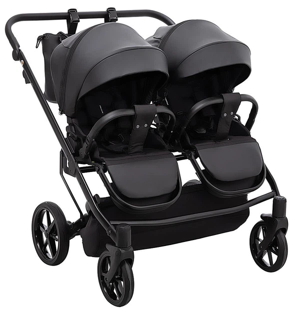 Коляска 2 в 1 для двойни Adamex Leo Duo Eco SA-2 черний - изображение 8