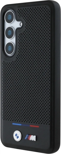 Etui plecki BMW Leather Tricolor Stripe MagSafe do Samsung Galaxy S25+ Black (3666339448806) - obraz 2