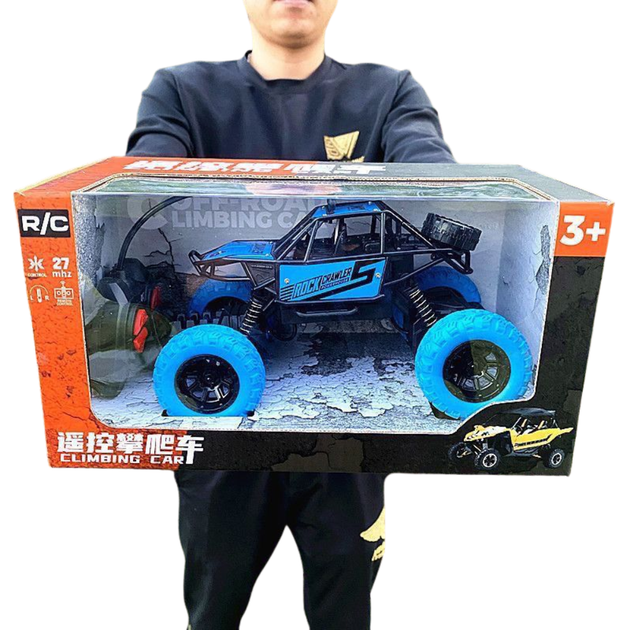 Машинка на радіокеруванні Off-Road з високою підвіскою синя - изображение 2