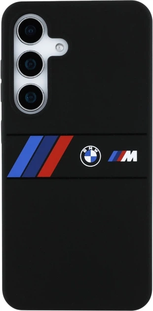 Панель BMW Silicone Middle Tricolor Stripes MagSafe для Samsung Galaxy S25 Black (3666339448851) - зображення 3