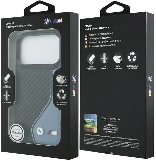 Чохол BMW M Carbon Logo MagSafe для Apple iPhone 17 Pro Max Blue (3666339482954) - зображення 8