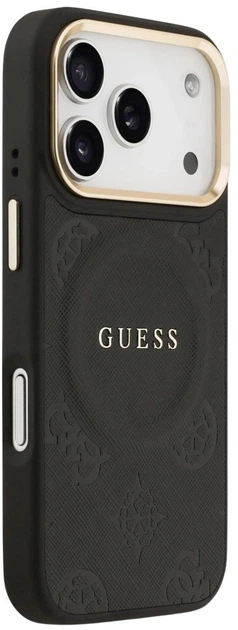 Панель Guess Peony Hot Stamp MagSafe для Apple iPhone 17 Pro Black (3666339519698) - зображення 4