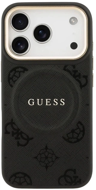Панель Guess Peony Hot Stamp MagSafe для Apple iPhone 17 Pro Max Black (3666339519704) - зображення 3