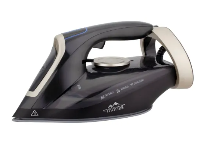 Утюг Monte MT-1518 керамическая подошва Anti-Calc Anti-Drip автоотключение Черный 3000 Вт - Фото 1 Утюг Monte MT-1518 керамическая подошва Anti-Calc Anti-Drip автоотключение Черный 3000 Вт - изображение 1