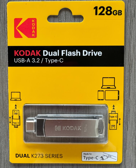 Флешка Kodak 128 ГБ с USB 3.2 и Type-C для быстрой передачи данных Серий - Фото 2 Флешка Kodak 128 ГБ с USB 3.2 и Type-C для быстрой передачи данных Серий - изображение 2