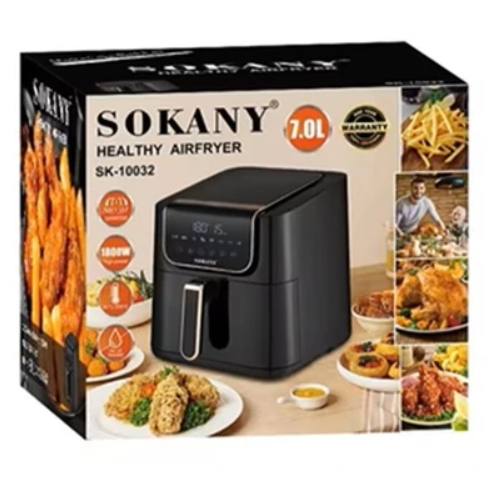 Аерофритюрка безмасляна Sokany SK-10032 на 7л електричний аерогриль з сенсорним керуванням 1800Вт - зображення 4