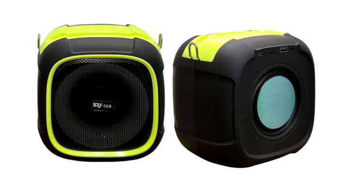 Портативная Bluetooth колонка SY-308 с FM-радио и аккумулятором Желтая - изображение 2