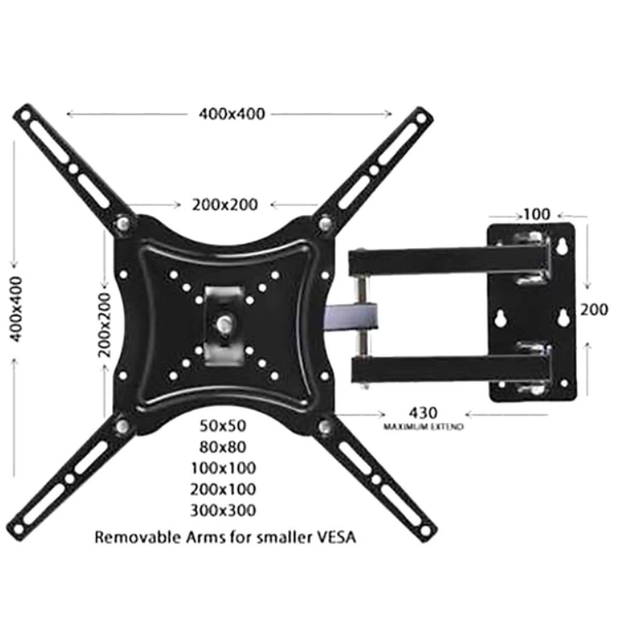 Настенный кронштейн для телевизора Home Design HDL-117B-2 Настенный креплений для ТВ Черный - изображение 5
