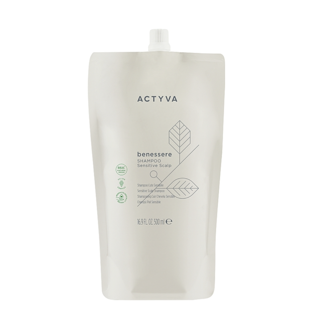 Шампунь для чувствительной кожи головы Kemon Actyva Benessere Shampoo рефил 500 мл - Фото 1 Шампунь для чувствительной кожи головы Kemon Actyva Benessere Shampoo рефил 500 мл - изображение 1