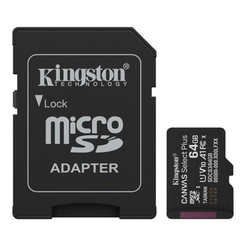 Карта пам'яті Kingston 64GB microSDXC class 10 UHS-I V10 A1 Canvas Select Plus (SDCS3/64GB) Kingston SDCS3/64GB 913802 - Фото 1 Карта пам'яті Kingston 64GB microSDXC class 10 UHS-I V10 A1 Canvas Select Plus (SDCS3/64GB) Kingston SDCS3/64GB 913802 - зображення 1