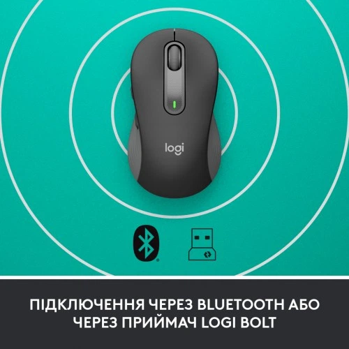 Мышка Logitech Signature M650 L Wireless Mouse for Business Graphite (910-006348) Logitech 910-006348 909202 - изображение 3