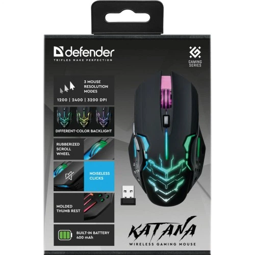 Мишка Defender Katana GM-511 LED Wireless Black (52511) DEFENDER 52511 924258 - зображення 11