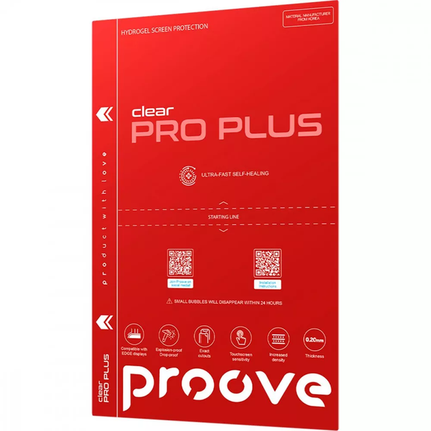 Защитная гидрогелевая пленка Proove Hydrogel Screen Protection PRO PLUS (сlear) для RedMi Note12Pro - Фото 1 Защитная гидрогелевая пленка Proove Hydrogel Screen Protection PRO PLUS (сlear) для RedMi Note12Pro - изображение 1