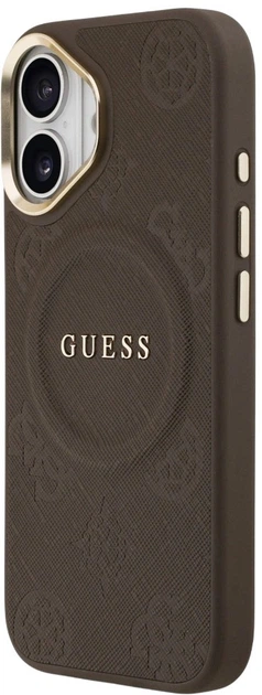 Панель Guess Peony Hot Stamp MagSafe для Apple iPhone 17 Brown (3666339519995) - зображення 2