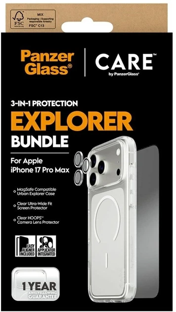 Захисне скло CARE by PanzerGlass Flagship Explorer 3 in 1 для Apple iPhone 17 Pro Max чохол + Захисне скло + Захисне скло для камери (5715685027406) - зображення 4