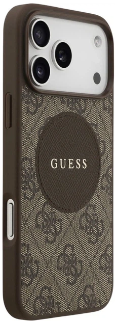Панель Guess 4G Circle Classic Logo MagSafe для Apple iPhone 17 Pro Max Brown (3666339490034) - зображення 4