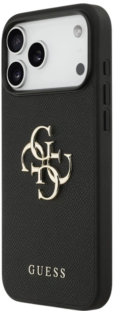 Панель Guess Grained Big 4G & Classic Logo для Apple iPhone 17 Pro Max Black (3666339524906) - зображення 2