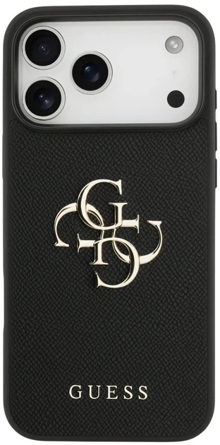 Панель Guess Grained Big 4G & Classic Logo для Apple iPhone 17 Pro Max Black (3666339524906) - зображення 3