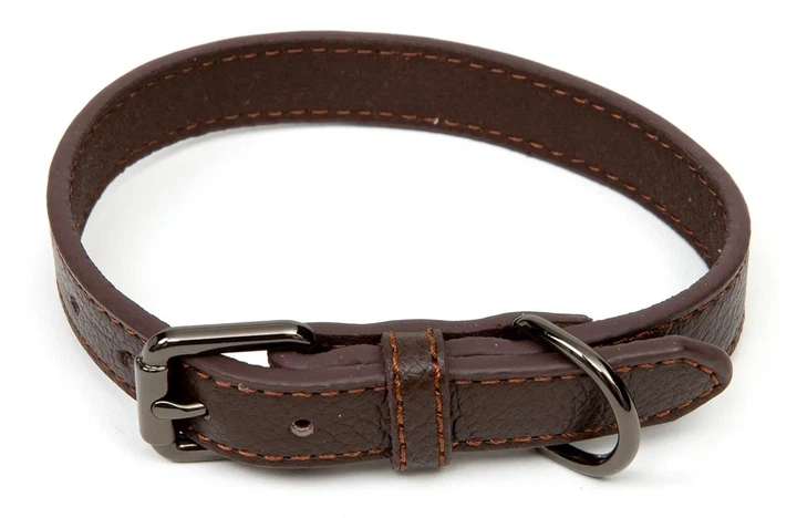 Obroża dla psów Paw Love skórzana M 45 x 2 cm Ciemno-brązowa (5714156139082) - obraz 3