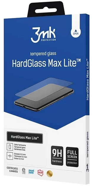 Szkło hartowane 3MK HardGlass Max Lite dla Apple iPhone 17 Pro Black (5903108682077) - obraz 2