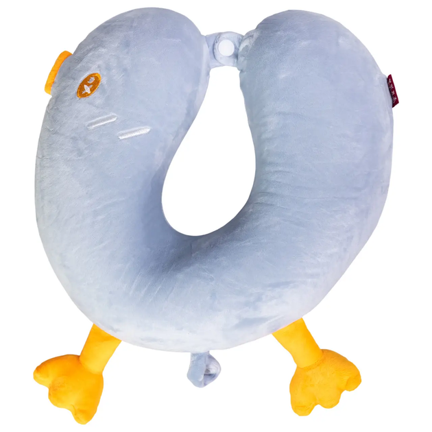 Подушка для подорожей Duck дорожня подушка для шиї в літак з ефектом пам'яті 30х30х10 см Блакитний - Фото 2 Подушка для подорожей Duck дорожня подушка для шиї в літак з ефектом пам'яті 30х30х10 см Блакитний - зображення 2