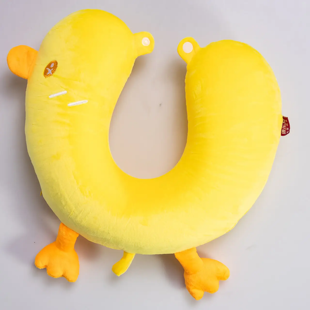 Подушка для путешествий Duck дорожная подушка для шеи в самолет с эффектом памяти 30х30х10 см Желтый - Фото 3 Подушка для путешествий Duck дорожная подушка для шеи в самолет с эффектом памяти 30х30х10 см Желтый - изображение 3