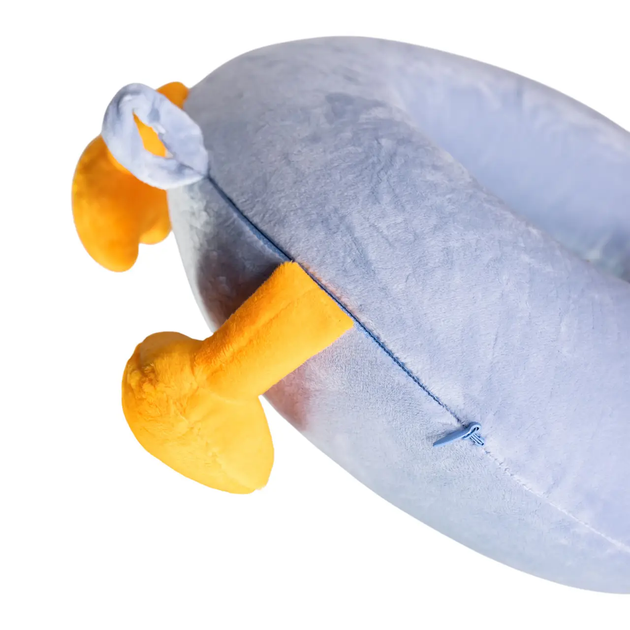 Подушка для подорожей Duck дорожня подушка для шиї в літак з ефектом пам'яті 30х30х10 см Блакитний - Фото 3 Подушка для подорожей Duck дорожня подушка для шиї в літак з ефектом пам'яті 30х30х10 см Блакитний - зображення 3