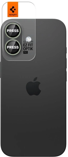 Szkło hartowane Spigen Optik Pro GLAS.TR ”EZ FIT” 2-pack do Apple iPhone 16 / 16 Plus / 17 Green (8800283312614) - obraz 2