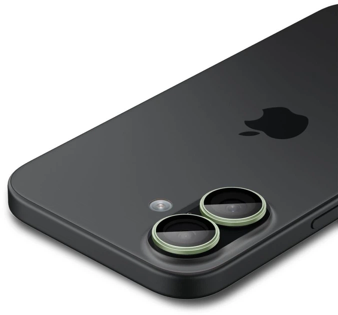 Szkło hartowane Spigen Optik Pro GLAS.TR ”EZ FIT” 2-pack do Apple iPhone 16 / 16 Plus / 17 Green (8800283312614) - obraz 6