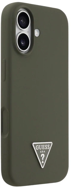 Панель Guess Silicone Triangle Logo MagSafe для Apple iPhone 17 Green (3666339517274) - зображення 4