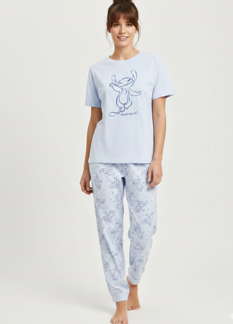 Пижамные хлопковые штаны Primark Printed Bottom Pyjama XXL Низ пижамы Светло-голубой (8947) - изображение 2