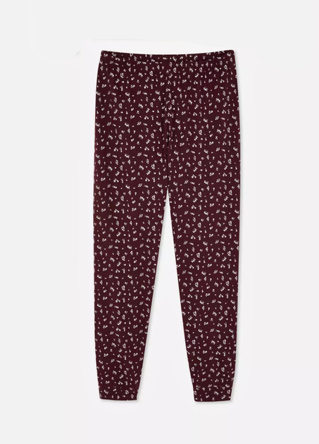 Пижамные хлопковые штаны Primark Printed Bottom Pyjama S Низ пижамы Бордовый (8939) - изображение 5