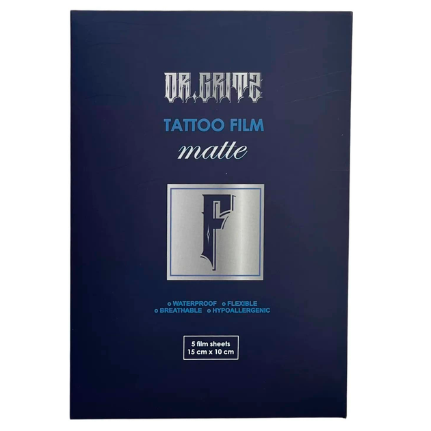 Dr. Gritz Плівка матова конверт Tattoo Film Premium Edition Matte Small 10*15см, 5шт - Фото 1 Dr. Gritz Плівка матова конверт Tattoo Film Premium Edition Matte Small 10*15см, 5шт - зображення 1