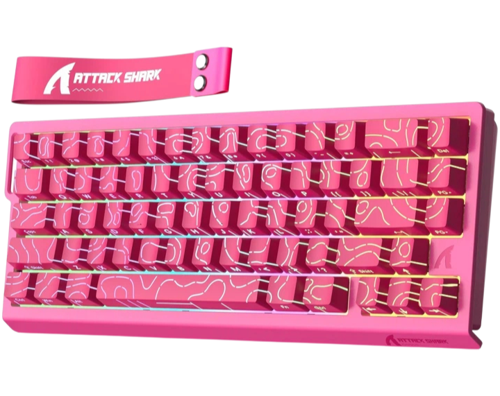 Клавіатура Attack Shark X68 HE Contours Side Printed RGB Pink - зображення 2