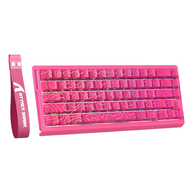 Клавіатура Attack Shark X68 HE Contours Side Printed RGB Pink - зображення 3