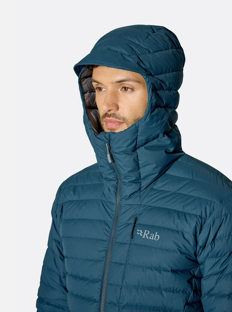 Куртка чоловіча пухова Rab Microlight Windstopper Hoody, Tempest Blue, L (RB QDB-73-TMB-LRG) - зображення 4
