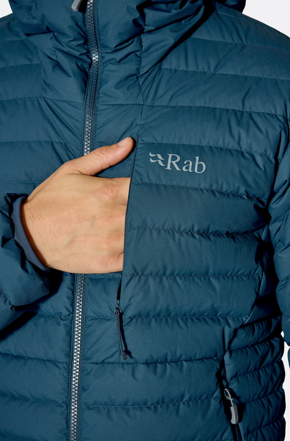 Куртка чоловіча пухова Rab Microlight Windstopper Hoody, Tempest Blue, L (RB QDB-73-TMB-LRG) - зображення 8