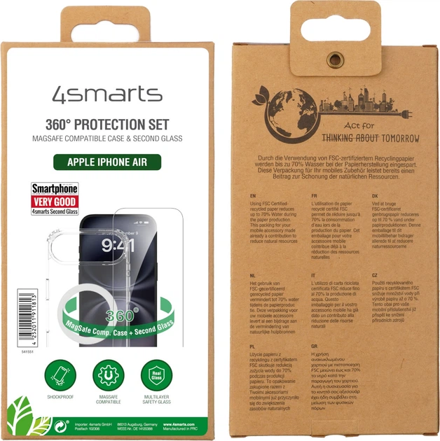 Zestaw ochrony 4smarts 360° Premium Protection Set do Apple iPhone Air (4252011911813) - obraz 2