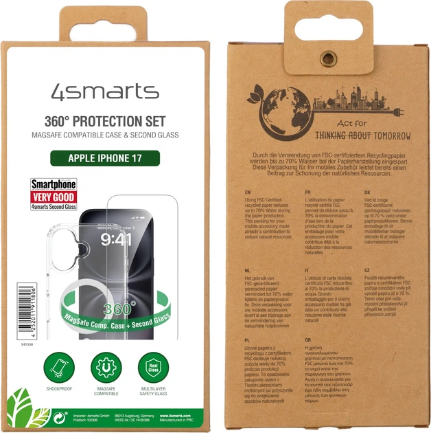 Zestaw ochrony 4smarts 360° Premium Protection Set do Apple iPhone 17 (4252011911806) - obraz 2