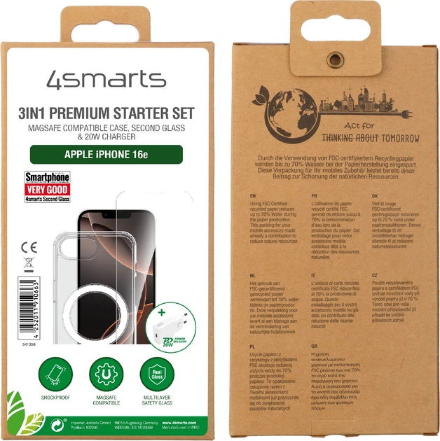 Zestaw ochrony 4smarts 3in1 Premium Starter Set do Apple iPhone 16e (4252011910663) - obraz 2