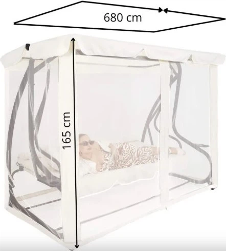 Москітна сітка для садових гойдалок Springos GS0025M Бежева - зображення 8